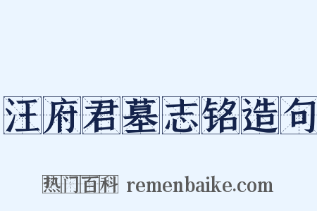 汪府君墓志铭造句是什么意思的图片